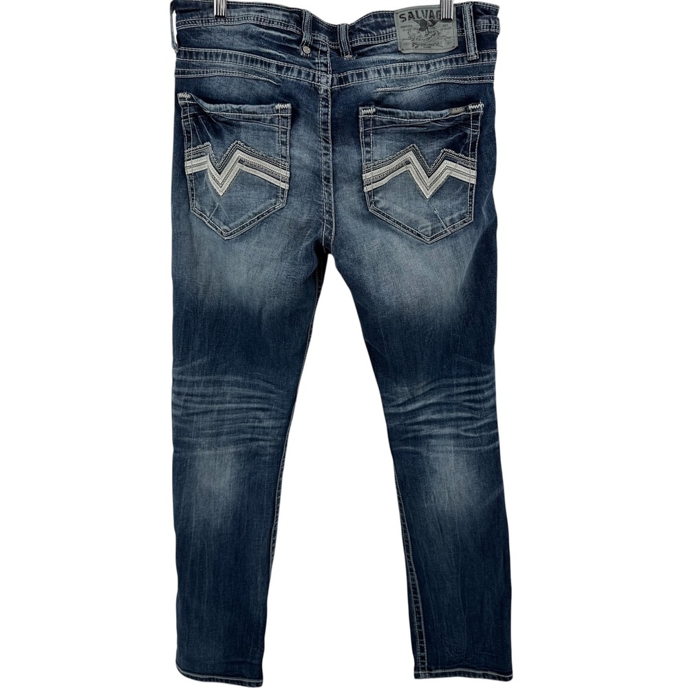Salvage Havoc Straight Slim Fit Jeans Mens 36 x 34 Blue Buckle Exclusive‎